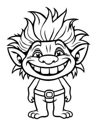 Troll Colouring Page (Kids, Bold & Easy)
