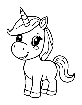 Unicorn Colouring Page (Kids, Standard)