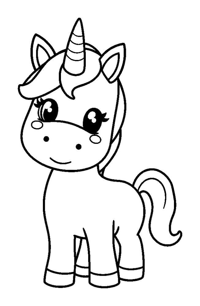 Unicorn colouring page — free printable for toddlers