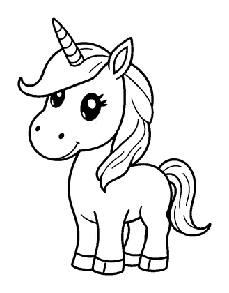 Unicorn Colouring Page (Toddler, Standard)