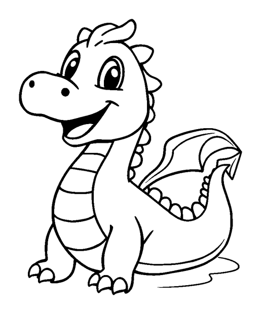 Water Dragon colouring page — free printable for kids