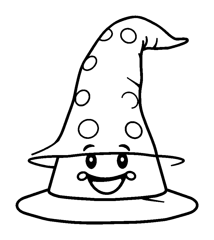 Wizard Hat colouring page — free printable for kids