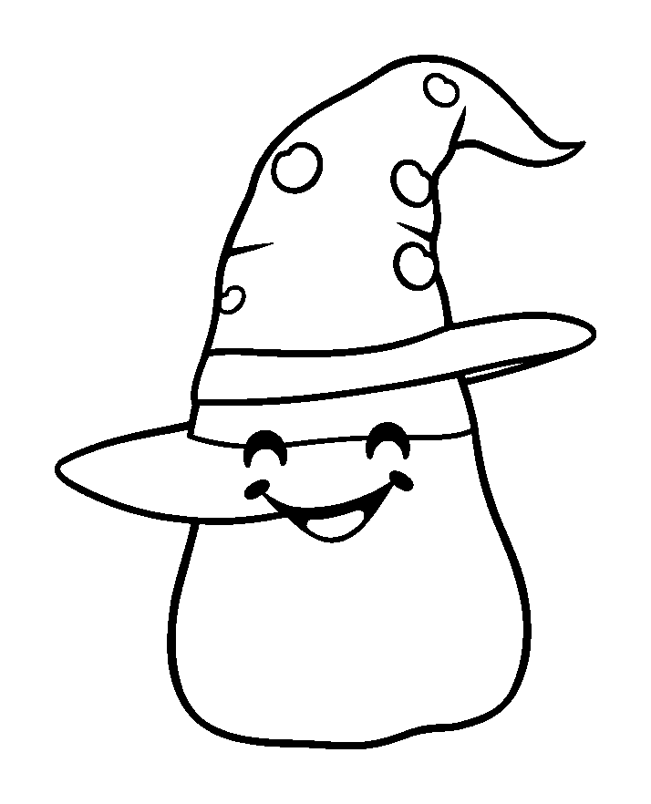 Wizard Hat colouring page — free printable for toddlers