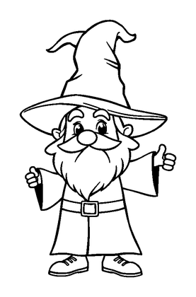 Wizard Colouring Page (Toddler, Standard)