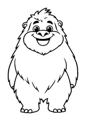 Yeti Colouring Page (Kids, Bold & Easy)