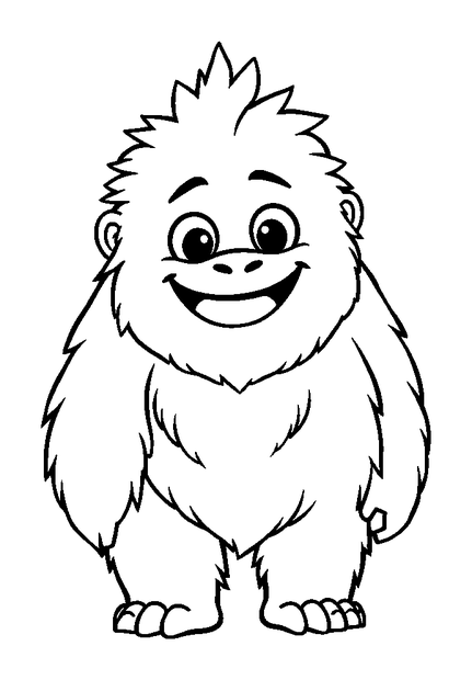 Yeti colouring page — free printable for toddlers