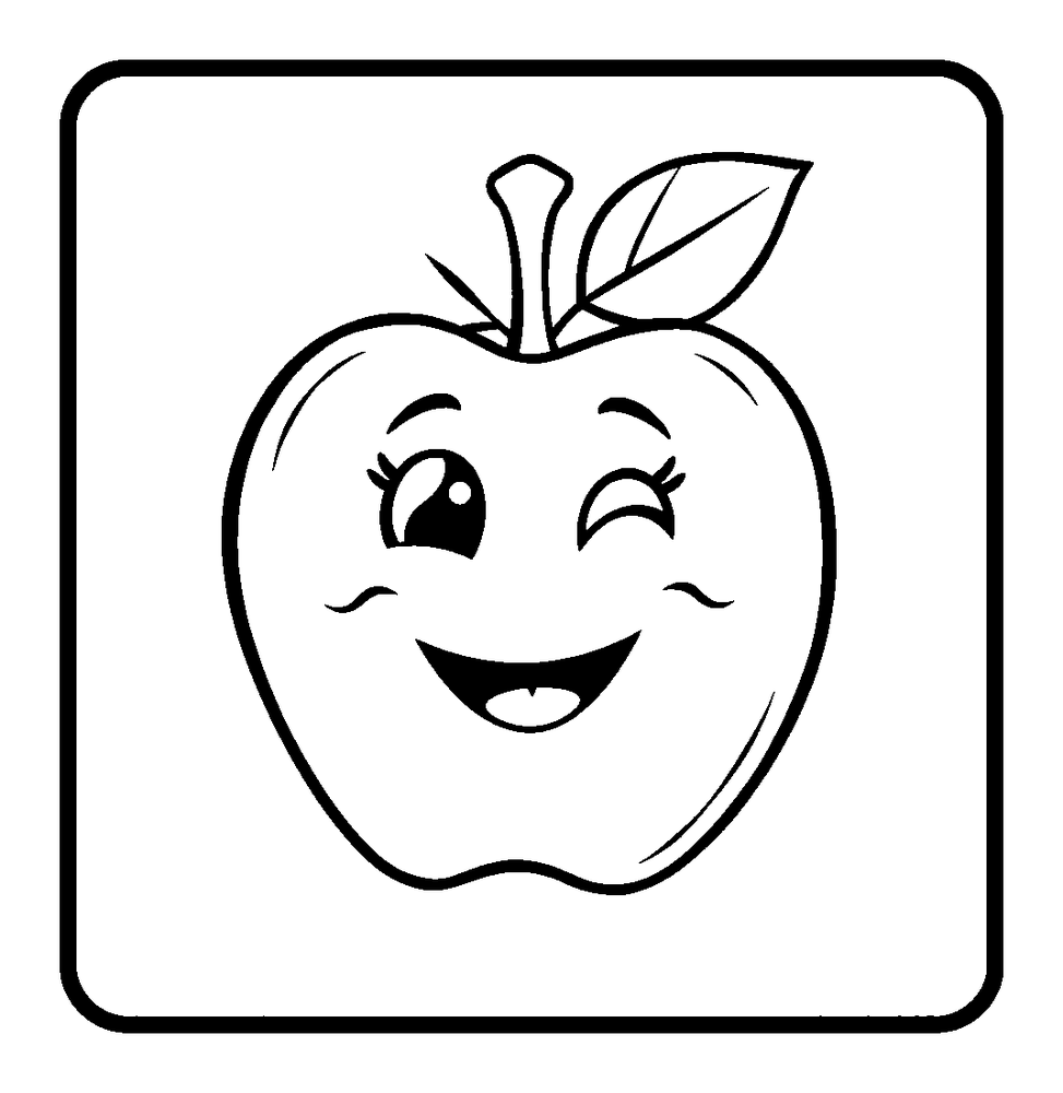Apple colouring page — free printable for kids