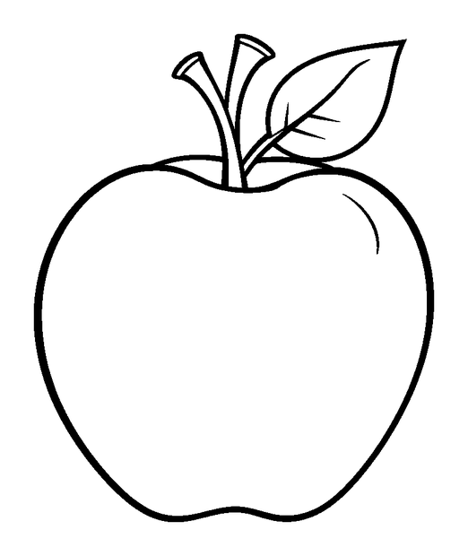Apple colouring page — free printable for kids
