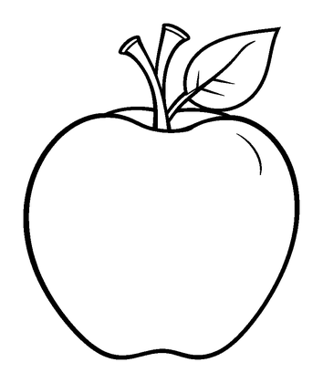Apple Colouring Page (Kids, Bold & Easy)