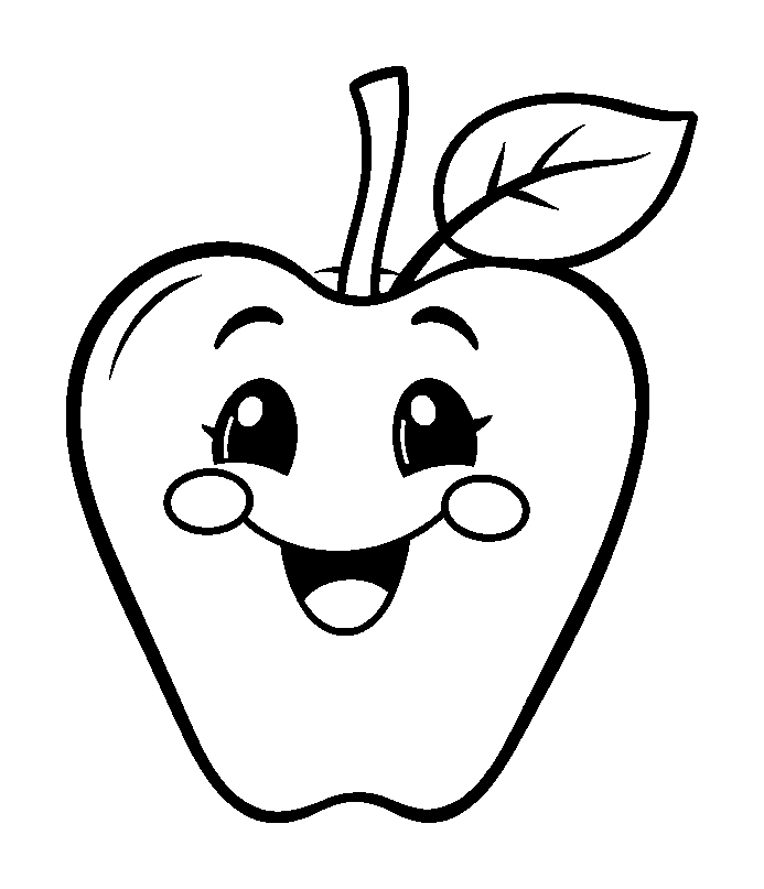Apple colouring page — free printable for kids