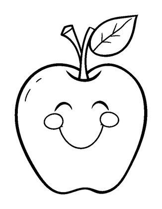 Apple Colouring Page (Toddler, Bold & Easy)