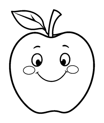 Apple Colouring Page (Toddler, Bold & Easy)
