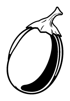 Aubergine Colouring Page (Kids, Bold & Easy)