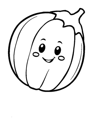 Aubergine Colouring Page (Toddler, Bold & Easy)