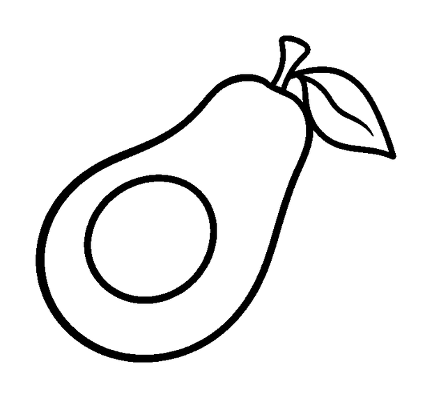 Avocado colouring page — free printable for kids