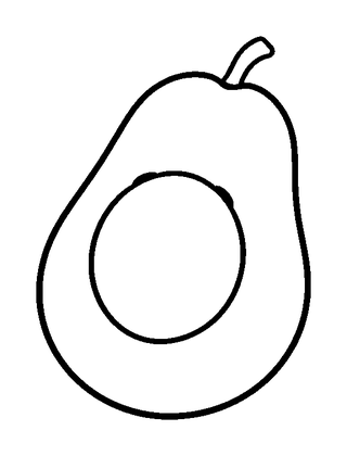 Avocado Colouring Page (Toddler, Bold & Easy)