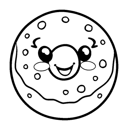 Bagel Colouring Page (Kids, Bold & Easy)