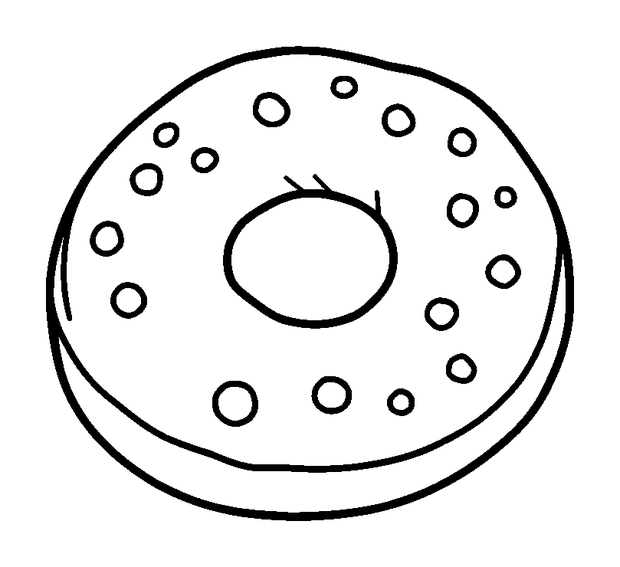 Bagel colouring page — free printable for kids