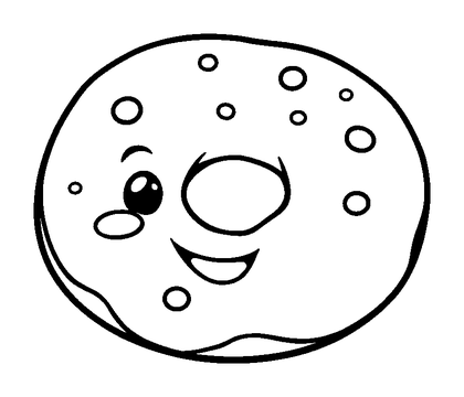 Bagel Colouring Page (Toddler, Bold & Easy)