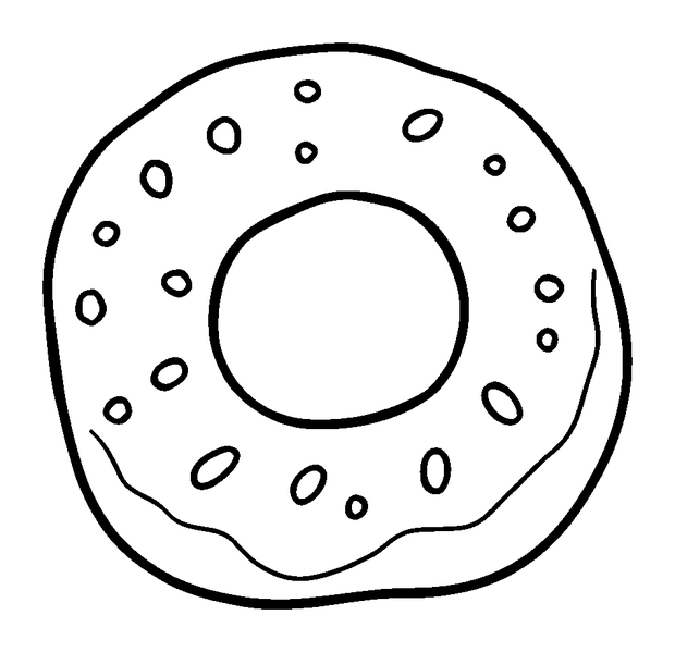 Bagel colouring page — free printable for toddlers