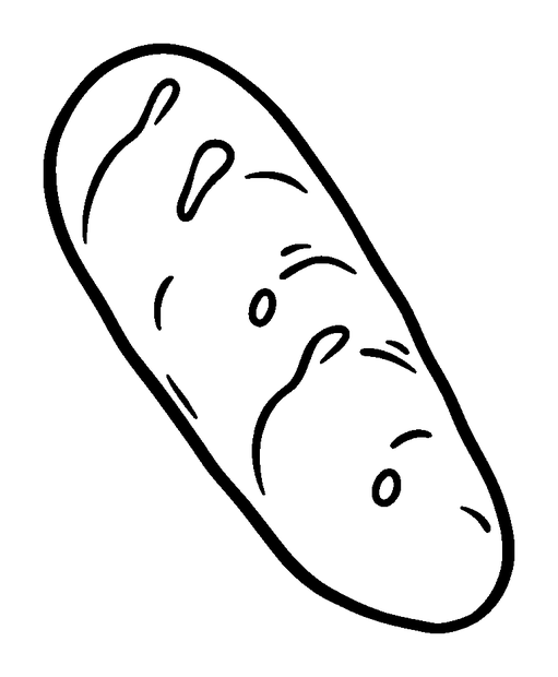 Baguette colouring page — free printable for kids