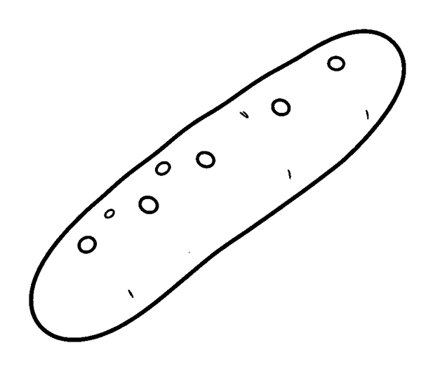 Baguette colouring page — free printable for kids
