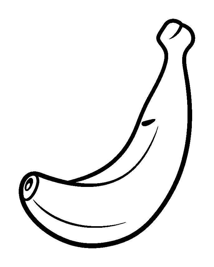 Banana colouring page — free printable for kids