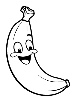 Banana Colouring Page (Kids, Standard)