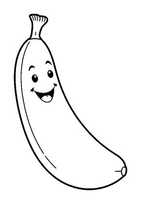 Banana Colouring Page (Toddler, Bold & Easy)
