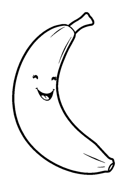 Banana colouring page — free printable for toddlers
