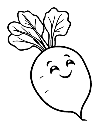 Beetroot Colouring Page (Kids, Bold & Easy)