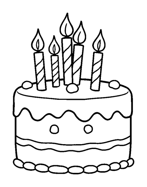Birthday Cake Candles colouring page — free printable for kids