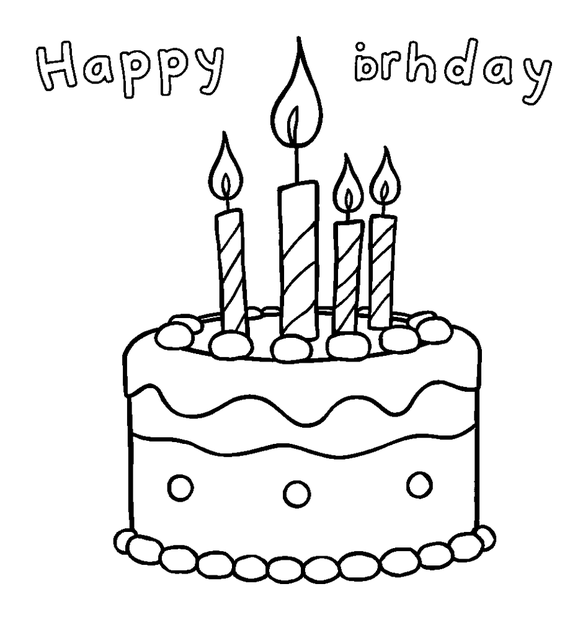 Birthday Cake Candles colouring page — free printable for kids