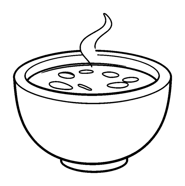 Bowl Of Soup colouring page — free printable for kids