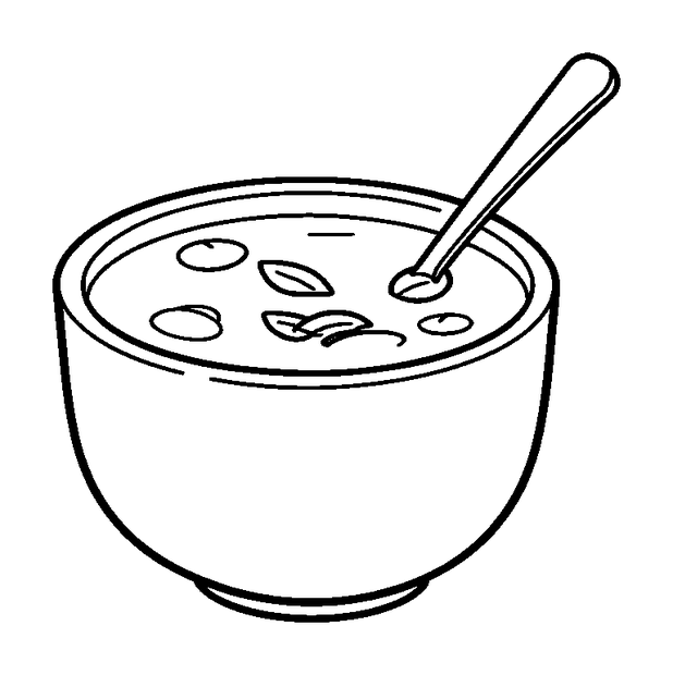 Bowl Of Soup colouring page — free printable for kids