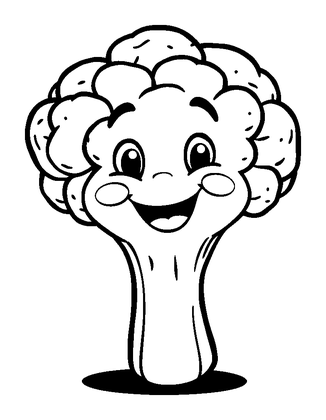 Broccoli Colouring Page (Kids, Bold & Easy)