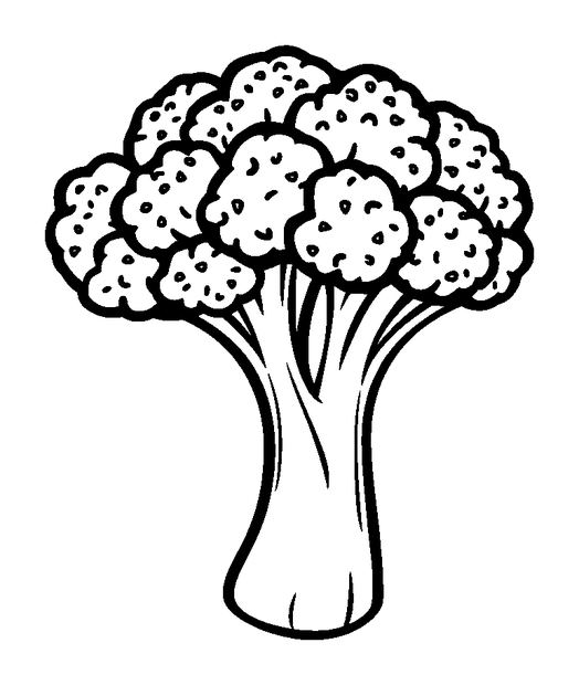 Broccoli colouring page — free printable for kids