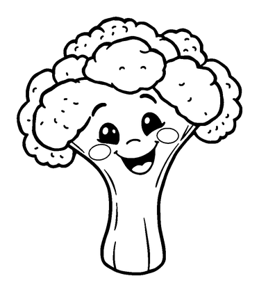 Broccoli Colouring Page (Kids, Standard)