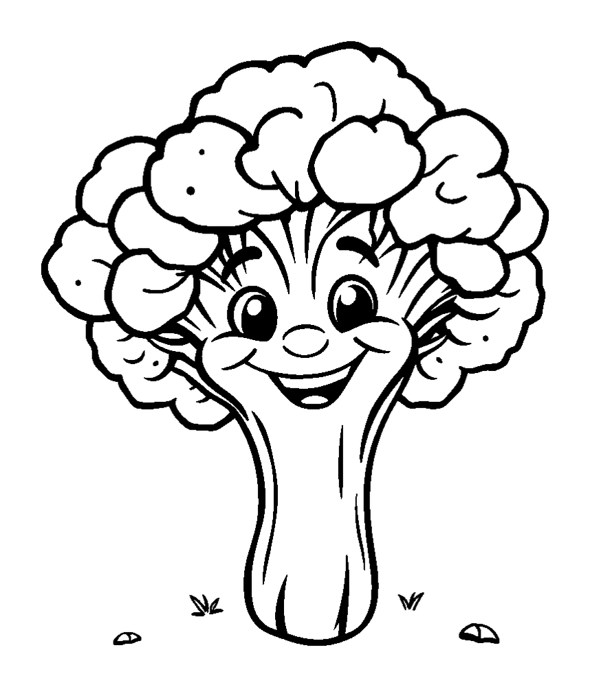 Broccoli colouring page — free printable for toddlers