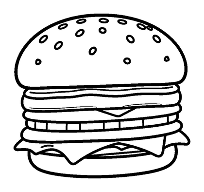 Burger Colouring Page (Kids, Bold & Easy)