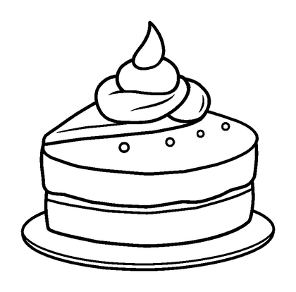 Cake Colouring Page (Kids, Standard)