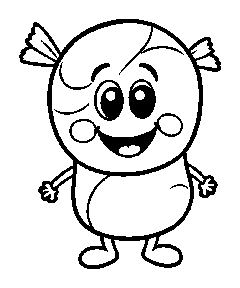 Candy colouring page — free printable for kids
