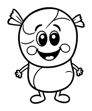 Candy Colouring Page (Kids, Standard)