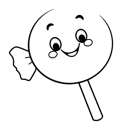 Candy Colouring Page (Toddler, Bold & Easy)