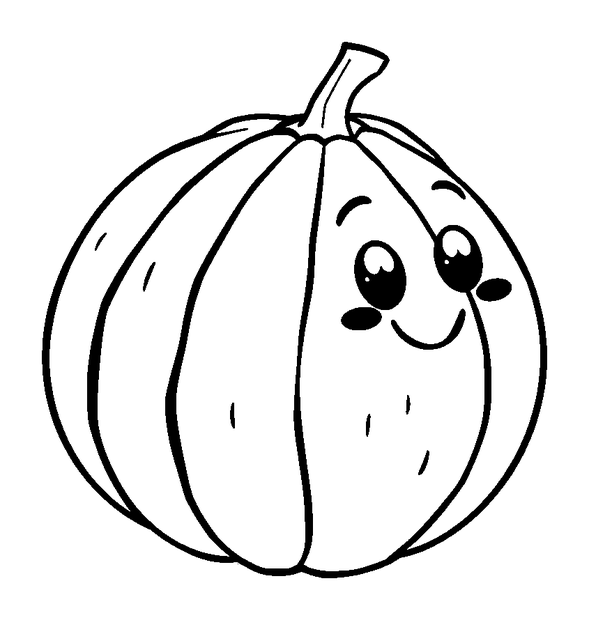 Cantaloupe colouring page — free printable for kids