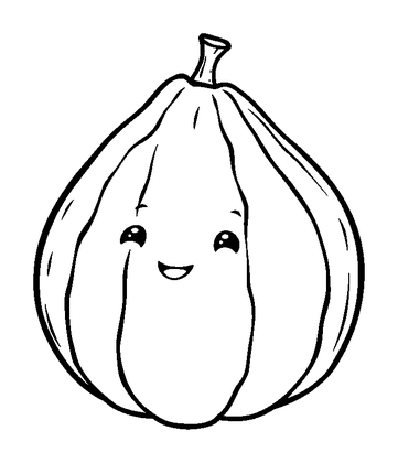 Cantaloupe Colouring Page (Toddler, Bold & Easy)