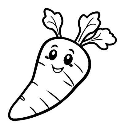 Carrot Colouring Page (Kids, Bold & Easy)