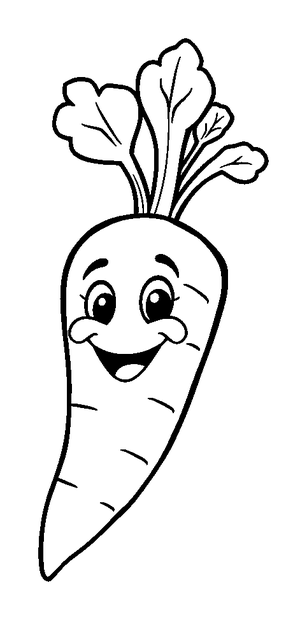 Carrot colouring page — free printable for kids