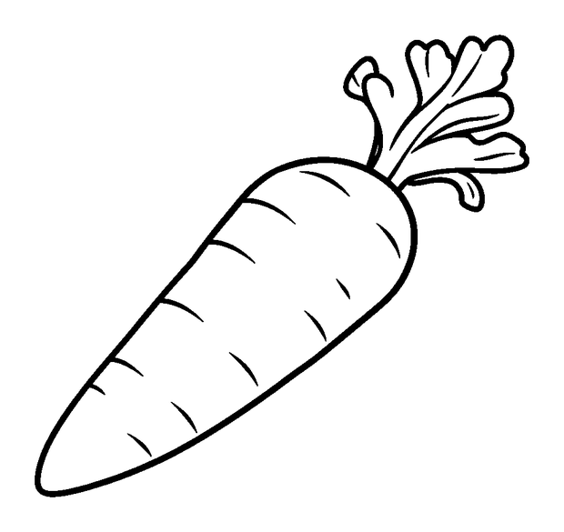 Carrot colouring page — free printable for kids