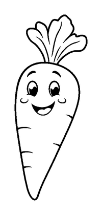 Carrot Colouring Page (Toddler, Bold & Easy)
